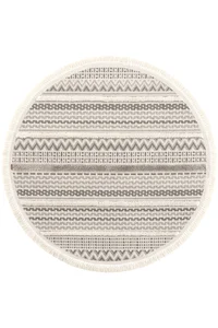 Kulatý koberec 100 cm šedý, polyester