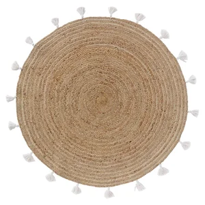 Kulatý koberec Shira 120 cm bílo-přírodní