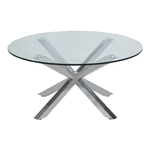 Kulatý konferenční stolek Heaven 82 cm stříbrný