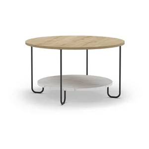 Kulatý konferenční stolek Tonka, dubový dekor Ø80 cm – Marckeric
