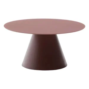 Kulatý konferenční stolek Wilshire 80 cm s terakotovou skleněnou deskou – Kave Home