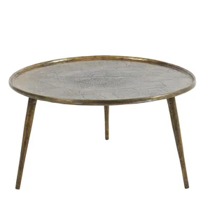 Kulatý kovový konferenční stolek Babina, bronzová, Ø67,5 cm – Light & Living