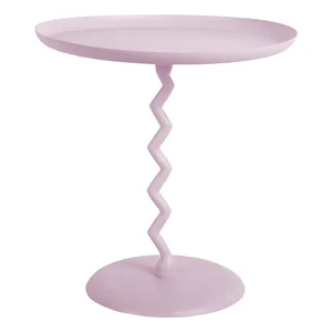 Kulatý kovový odkládací stolek Zig Zag, Ø 40 cm