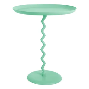 Kulatý kovový odkládací stolek Zig Zag 44 cm
