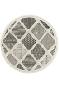 Kulatý kusový koberec 100 cm, šedý, polyester