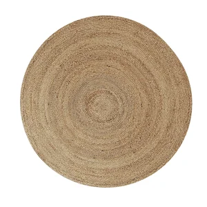 Kulatý kusový koberec 100×100 cm, béžový, bavlna/polyester