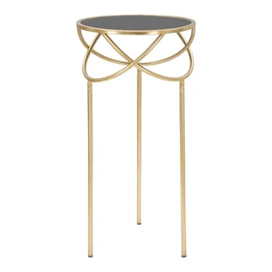 Kulatý odkládací stolek s skleněnou deskou 40cm