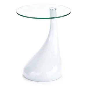 Kulatý odkládací stolek s skleněnou deskou 45 cm