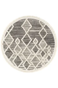 Kulatý polyesterový koberec 100 cm s třásněmi