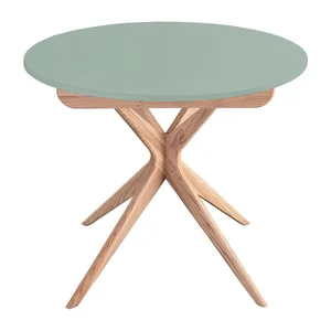 Kulatý rozkládací jídelní stůl Jubi 90 cm s přídavnou deskou