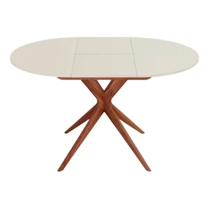 Kulatý rozkládací jídelní stůl s přídavnou deskou 90 cm