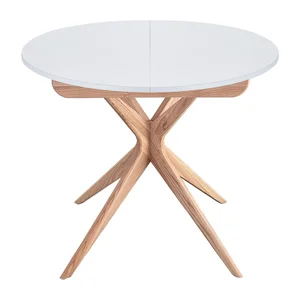 Kulatý rozkládací stůl Jubi Ø90 cm s přídavnou deskou