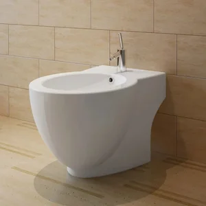 Kulatý volně stojící bidet bílý keramický