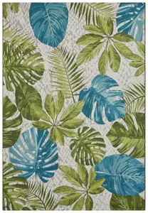 Kusový koberec Flair 105617 Tropické listy, zeleno-tyrkysový 160 × 235 cm