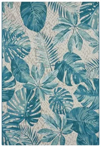 Kusový koberec Flair Tropical Leaves tyrkysová 200×285 cm