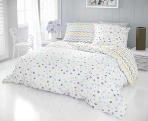 Kvalitex Francouzské bavlněné povlečení DELUX DUO modré 220x200/70x90 cm