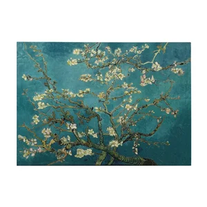 Kvetoucí větev na modrém pozadí – obraz na plátně 70 x 100 cm