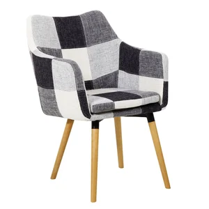 Landor křeslo patchwork buk bílo-černé