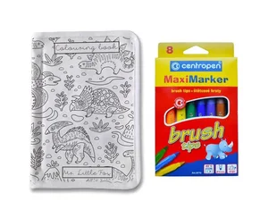 Látková vybarvovací knížka s dinosaury