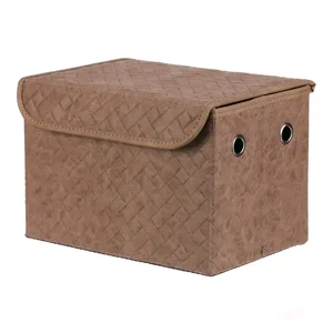 Látkový box s víkem DT3012 BRN-M, hnědý