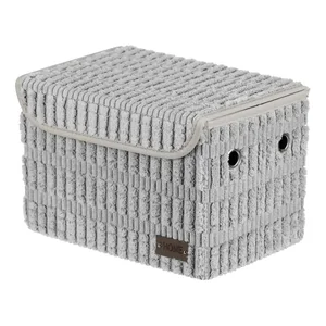 Látkový úložný box s víkem DT3026 šedý