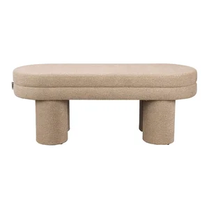 Lavice Fern z bouclé textilie – béžová, Dutchbone