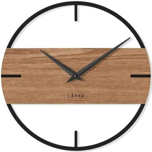 LAVVU LOFT Dřevěné nástěnné hodiny v industriálním stylu