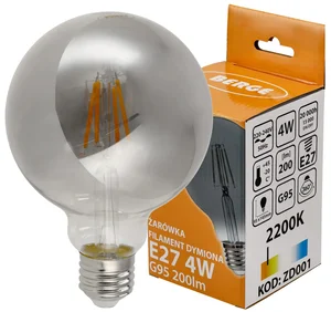 LED G95 E27 4W teplá bílá kouřová