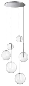 LED lustr EQUINOXE 6xG4, chrom, 65 cm