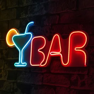 LED neon nápis Bar, 50 × 23 cm