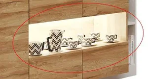 LED osvětlení k obývací stěně Alicante – bílé podsvícení