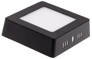 LED panel 6W černý čtvercový přisazený Teplá bílá