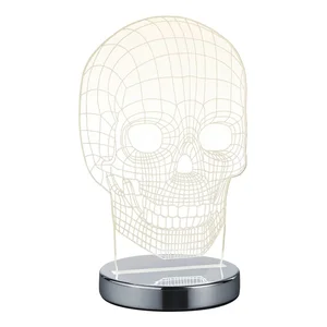 LED stolní lampa Skull Trio stříbrná