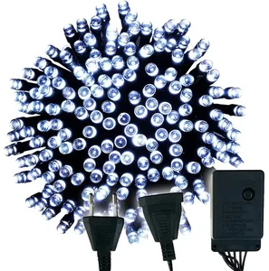 LED vánoční řetěz 60 LED studená bílá 5m s 8 režimy