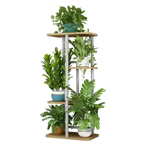 LEDOR Typ 1 – stojan na květiny bílý/dub Sonoma