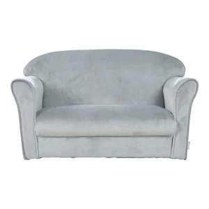Lil Sofa 78 cm – světle šedá dětská sametová pohovka