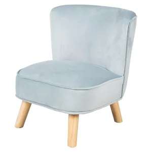 Lil Sofa – světle modré dětské sametové křesílko