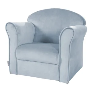 Lil Sofa – světle modré dětské sametové křesílko