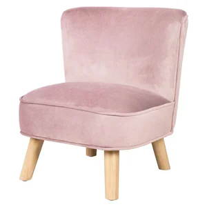 Lil Sofa: světle růžové sametové dětské křesílko