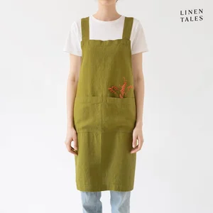 Lněná zástěra Crossback