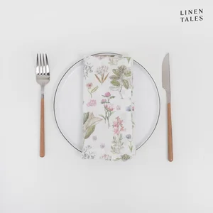 Lněné ubrousky White Botany - sada 2 kusů