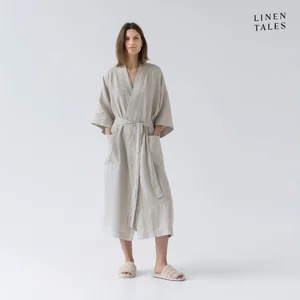 Lněný župan Summer S/M béžový