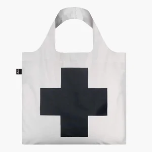 LOQI Kazimir Malevič Black Cross skládací nákupní taška