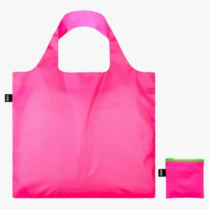 LOQI Neon Pink – skládací nákupní taška