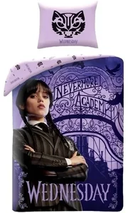 Ložní souprava Wednesday Nevermore Academy, 100% bavlna, 140x200/70x90 cm