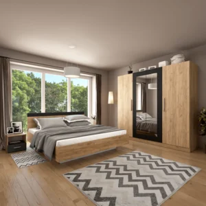 Ložnicový komplet 180x200 cm – dub artisan/antracit (MATISA)