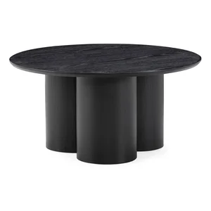 Lua – černý kulatý konferenční stolek Ø80 cm