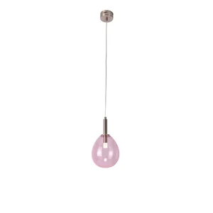 Lukka Candellux Lighting – fialové LED závěsné svítidlo se skleněným stínidlem