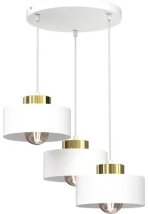 Luminex Lustr na lanku MARTI 3xE27/15W/230V bílá/zlatá