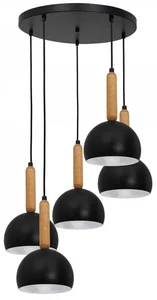 Luminex Lustr na lanku MISSI 5xE27/60W/230V černý